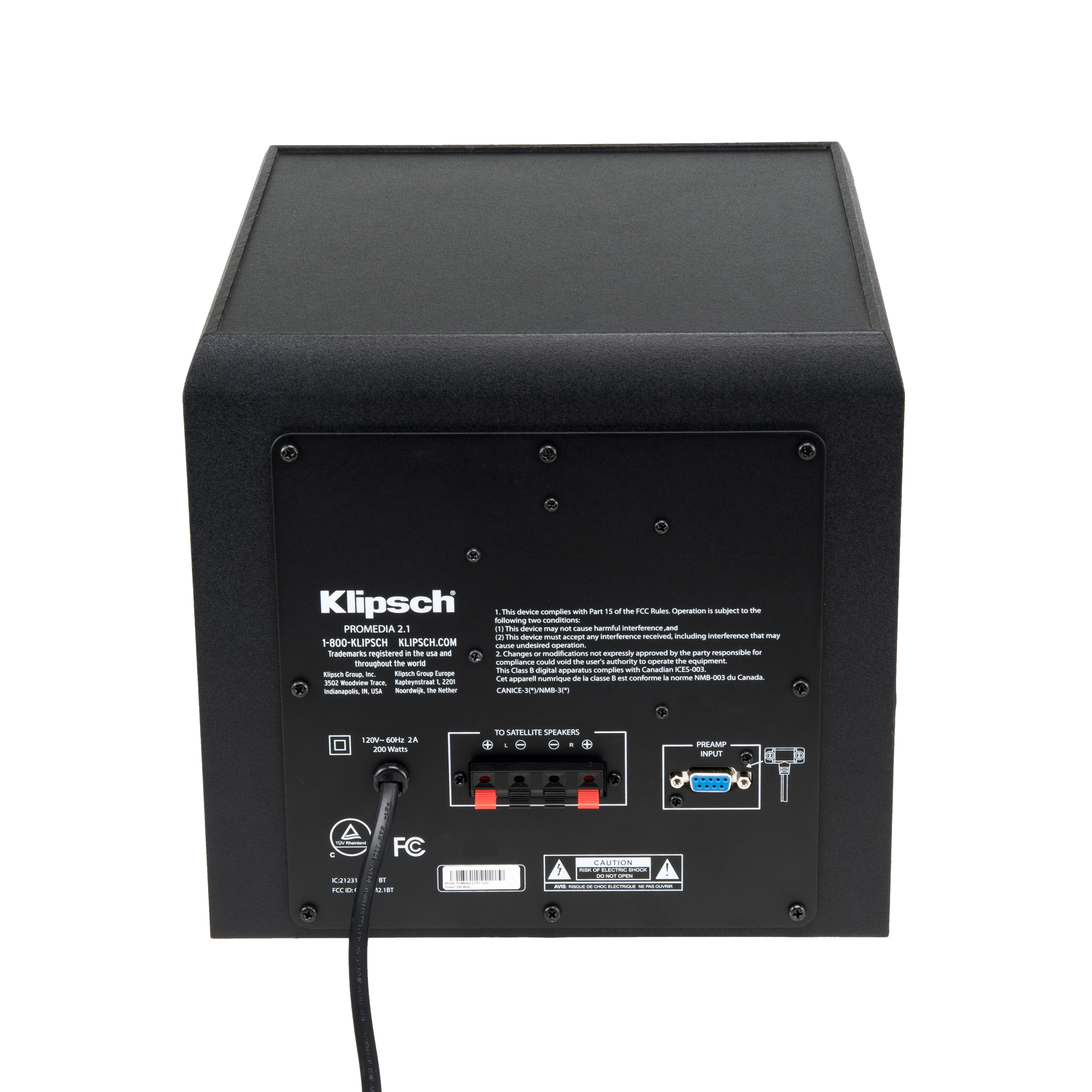 ProMedia 2.1 BT subwoofer back panel